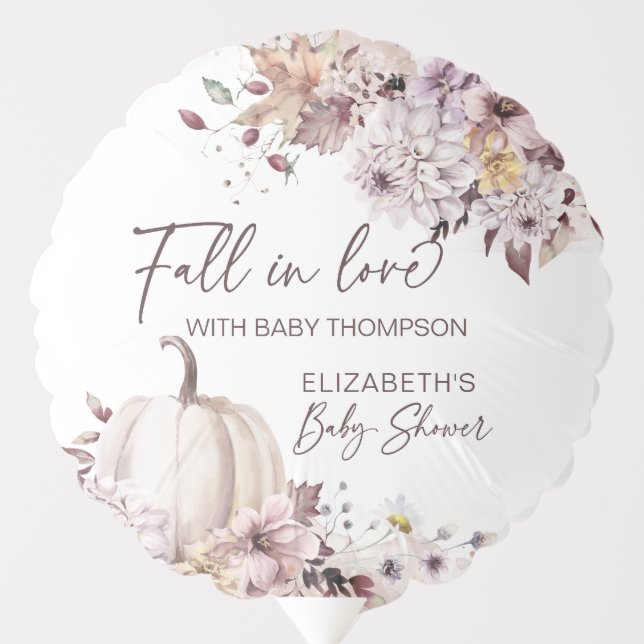 Fall in love pastel boho pumpkin baby shower  balloon (Front)