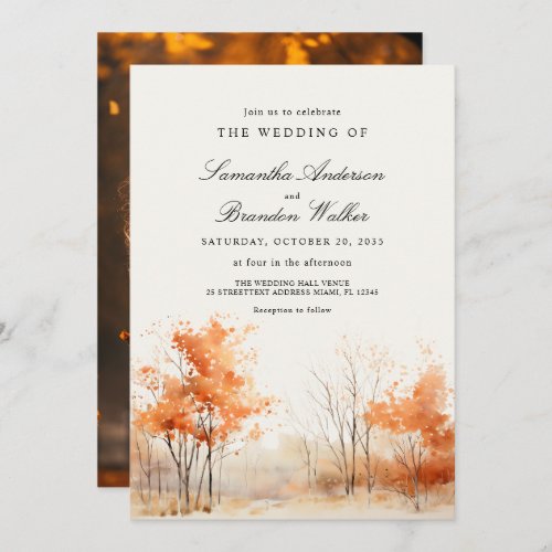 Fall in love Photo Wedding Invitation
