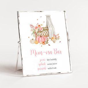 Fall In Love Pink Pumpkin Mom Osa Bar Baby Shower Poster