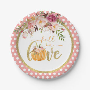 Fall in Love Plate - Pink Dots