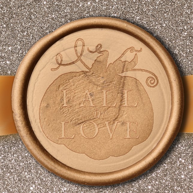 Fall in love pumpkin autumnal wedding wax seal sticker (Creator Uploaded)
