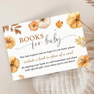 Fall in Love Pumpkin Baby Shower Books For Baby Enclosure Card