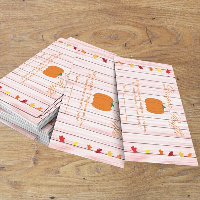 Fall In Love Pumpkin Baby Shower Diaper Raffle Enclosure Card (Creator Uploaded)