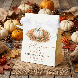 Fall In Love Pumpkin Baby Shower Favor Boxes
