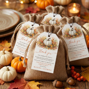 Fall In Love Pumpkin Baby Shower Favor Gift Tags