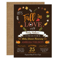 Fall In Love Pumpkin Baby Shower Invitation