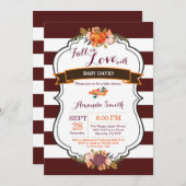 Fall in Love Pumpkin Baby Shower Invitation Card (Front/Back)