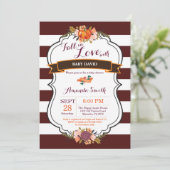 Fall in Love Pumpkin Baby Shower Invitation Card (Standing Front)