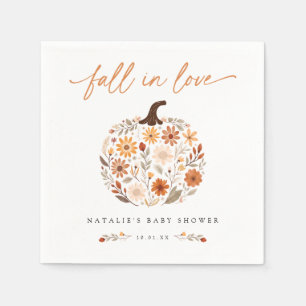 Fall in Love Pumpkin Baby Shower Napkins