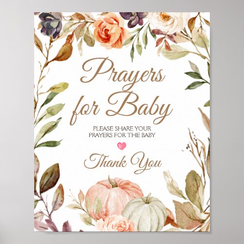 Fall In Love Pumpkin Baby Shower Prayers for Baby Poster