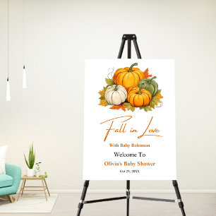 Fall in Love Pumpkin Baby Shower Welcome  Foam Board