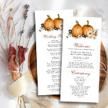 Fall in Love Pumpkin Botanical Autumn Fall Wedding Program<br><div class="desc">Elegant Fall in Love Pumpkin Botanical Autumn Fall Wedding Ceremony Program. All the texts are pre-arranged for you to personalize easily and quickly with your own details.</div>