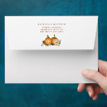 Fall In Love Pumpkin Botanical Autumn Wedding Envelope<br><div class="desc">Fall In Love Pumpkin Botanical Autumn Wedding Invitation Envelope. Celebrate your special day with this elegant and beautiful wedding invitation design to beautify your special occasion. All the texts are pre-arranged for you to personalize easily and quickly with your own details.</div>