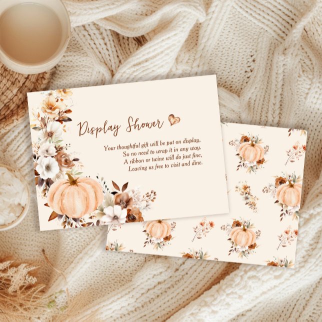 Fall in Love Pumpkin Bridal Shower Display Shower Enclosure Card (Creator Uploaded)