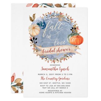 Fall in Love Pumpkin Bridal Shower Invitation