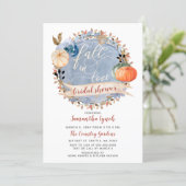 Fall in Love Pumpkin Bridal Shower Invitation (Standing Front)