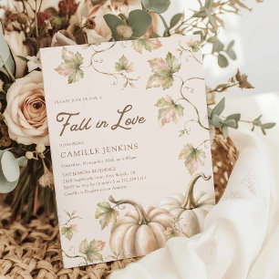 Fall in Love Pumpkin Bridal Shower Invitation