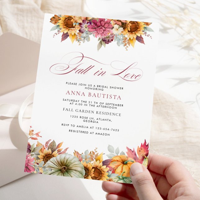 Fall In Love Pumpkin Bridal Shower  Invitation (Creator Uploaded)