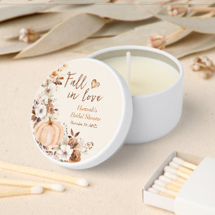Fall in Love Pumpkin Bridal Shower Mini Candle Favors