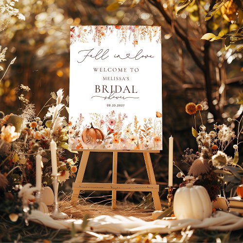 Fall in Love Pumpkin Bridal Shower Welcome Foam Board