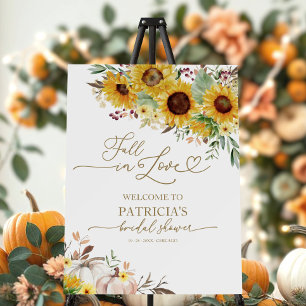 Fall In Love Pumpkin Bridal Shower Welcome Sign