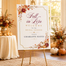 Fall in Love Pumpkin Bridal Shower Welcome Sign