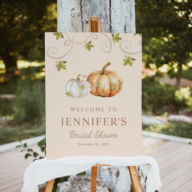 Fall in Love Pumpkin Bridal Shower Welcome Sign (Creator Uploaded)