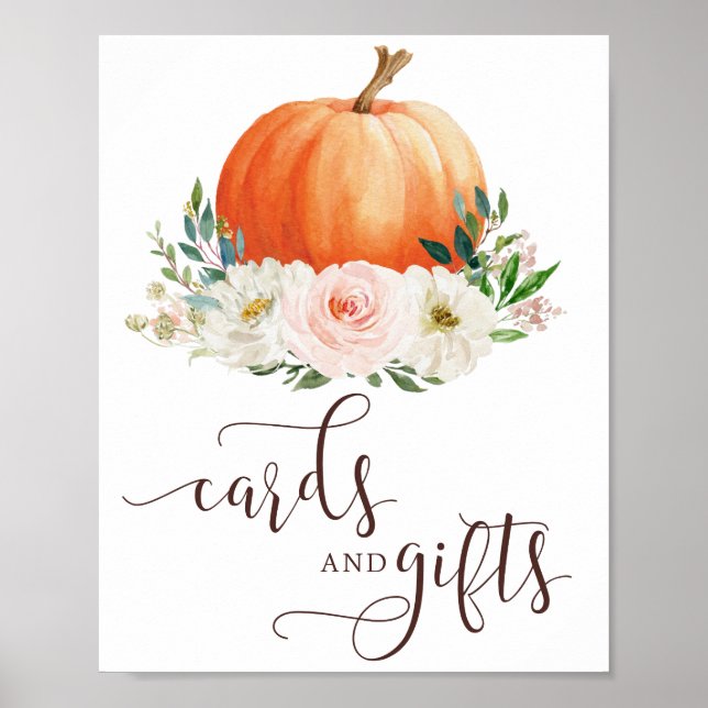 Fall in Love Pumpkin Cards and Gifts Sign (Front)