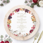 Fall in Love Pumpkin Circle Wedding Menu Card<br><div class="desc">Create an elegant and timeless fall-themed wedding suite that effortlessly reflects your style with personalized details.</div>