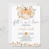Fall in Love Pumpkin Bridal Shower Invitation