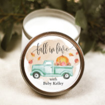 Fall in Love Pumpkin Farm Truck Baby Shower Classic Round Sticker
