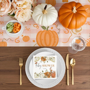 fall in love pumpkin floral baby shower Invitation Napkins