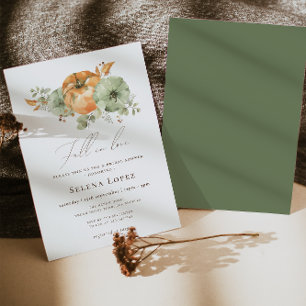 Fall In Love Pumpkin Floral Bridal Shower  Invitation