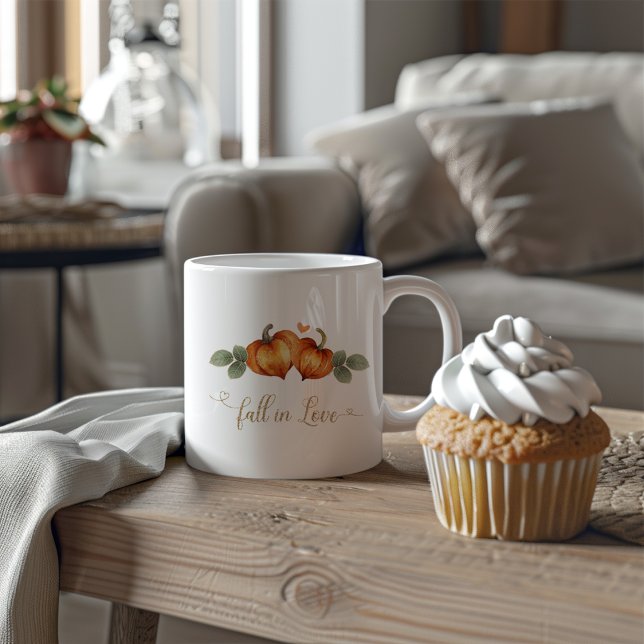 Fall In Love Pumpkin Heart Bridal Shower Coffee Mug (Creator Uploaded)