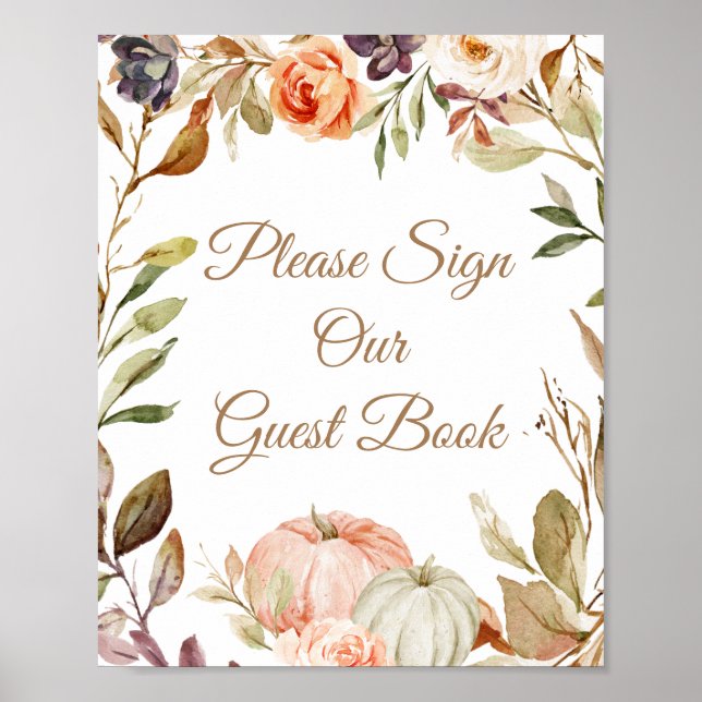 Fall In Love Pumpkin Please Sign our Guest (Front)