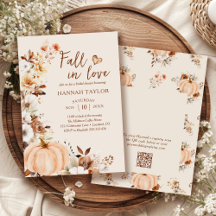 Fall in Love Pumpkin QR Code Bridal Shower