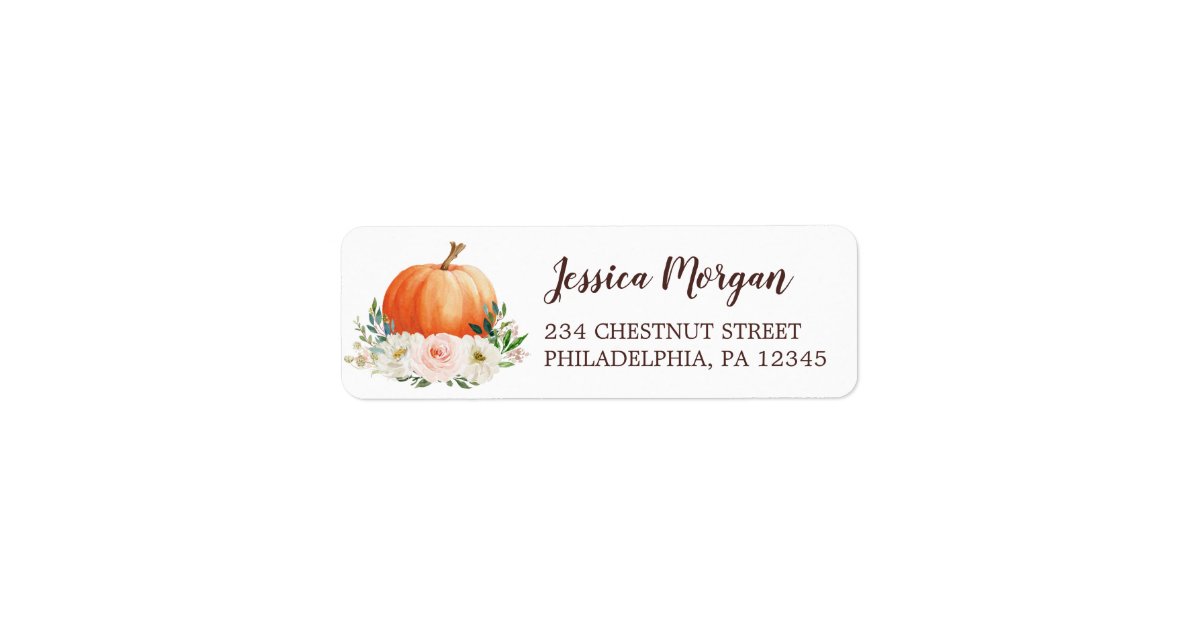 Fall in Love Pumpkin Return Address Label | Zazzle