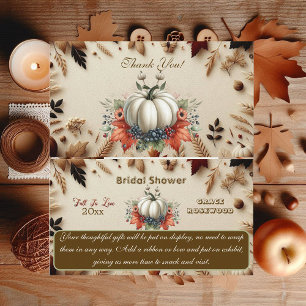 Fall In Love Pumpkin Rustic Country Bridal Shower Enclosure Card