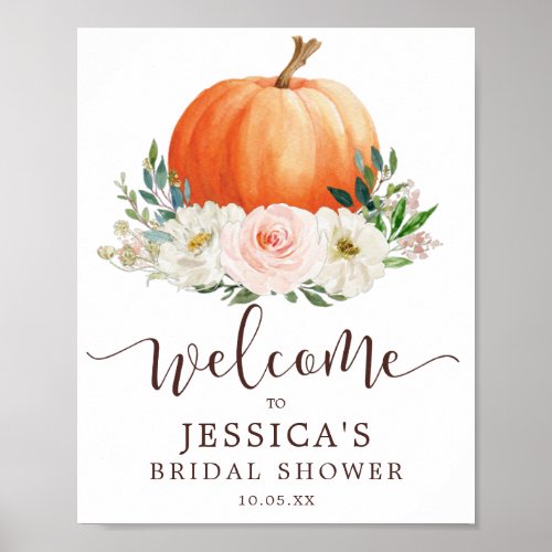 Fall in Love Pumpkin Shower Welcome Sign