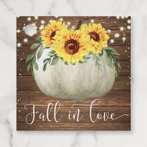 Fall in Love Pumpkin Sunflower Thank You Favor Tag