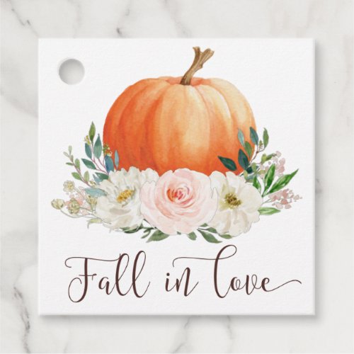 Fall in Love Pumpkin Thank You Favor Tag