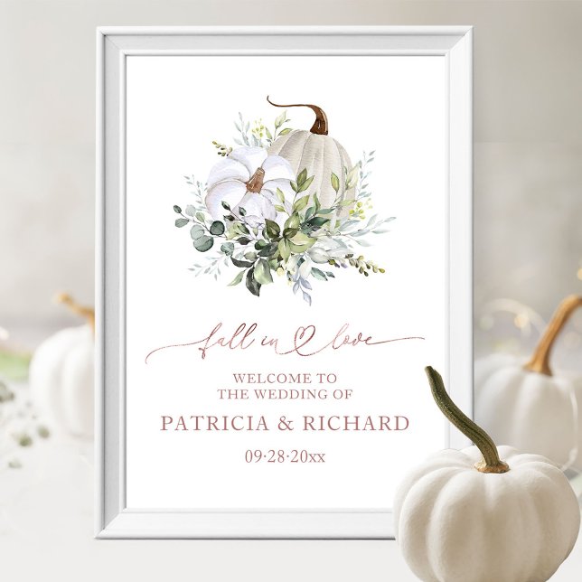 Fall In Love Pumpkin Wedding Welcome Sign  (Creator Uploaded)