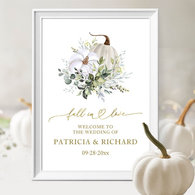 Fall In Love Pumpkin Wedding Welcome Sign  (Creator Uploaded)