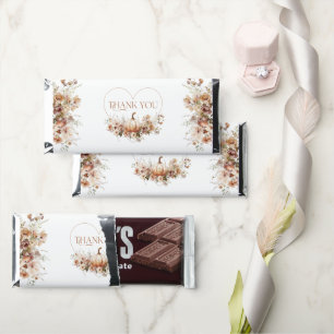 Fall in love Pumpkin Wildflower Bridal Shower Hershey Bar Favors