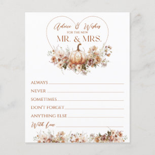 Fall in love Pumpkin Wildflower Bridal Shower Wish