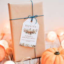 Fall in love Pumpkin Wildflower heart Baby Shower Gift Tags