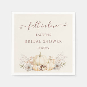 Fall in Love Pumpkins Elegant Bridal Shower Napkins