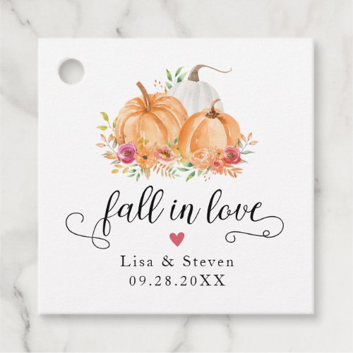 Fall In Love Pumpkins Wedding Favor Tags