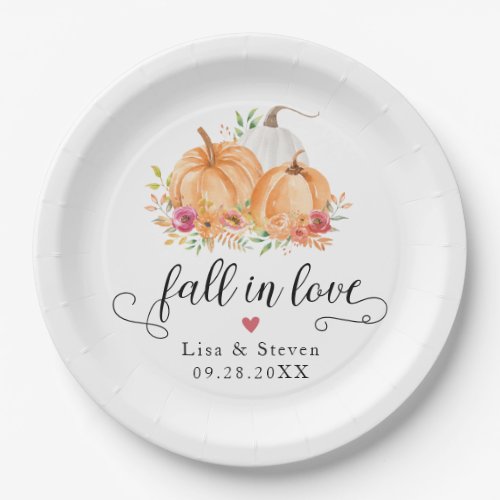 Fall In Love Pumpkins Wedding Plates