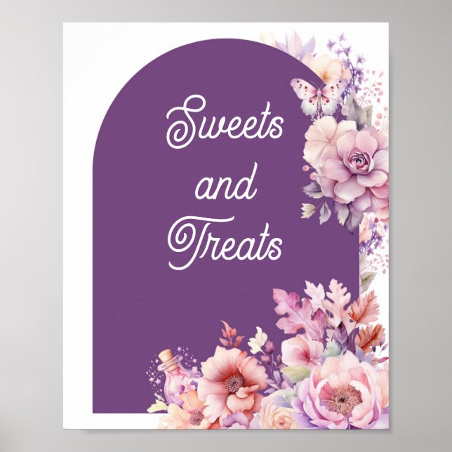 Fall in love purple Halloween Sweets and treats Poster (Front)